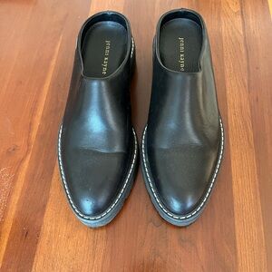 Jenni Kayne Leather Lug Sole Mule Black size 38 western style w/ canvas bag